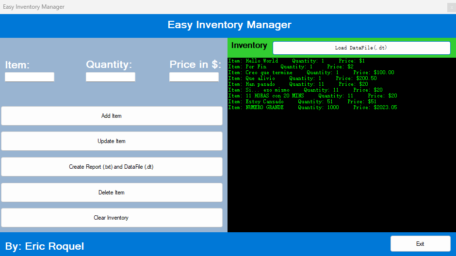EIM screenshot